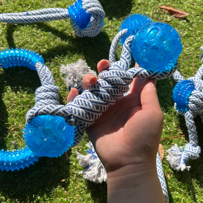 Ocean series cotton knot rope TPR rubber pet chew toy set