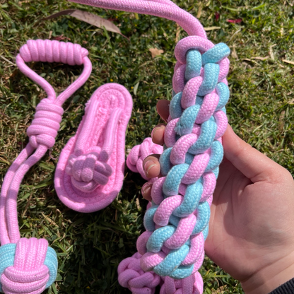 Cherry blossom series cotton knot rope dog toy set (4 pieces)