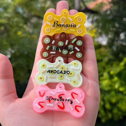 Hand-made resin tags - Fruits collection