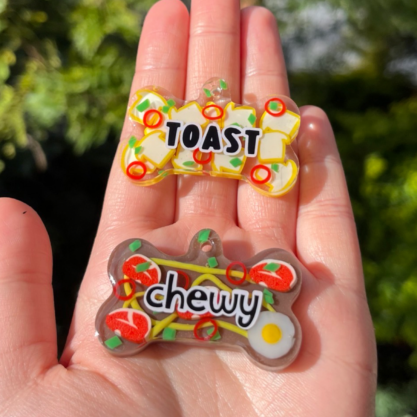 Hand-made resin tags - Beef noodle / toast/ meatball