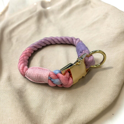 Handmade cotton rope braided pet collar