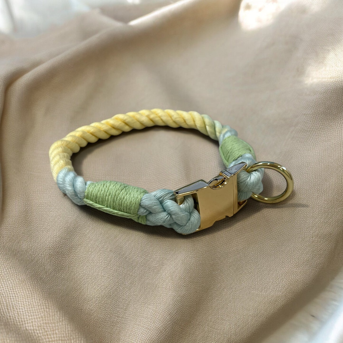 Handmade cotton rope braided pet collar