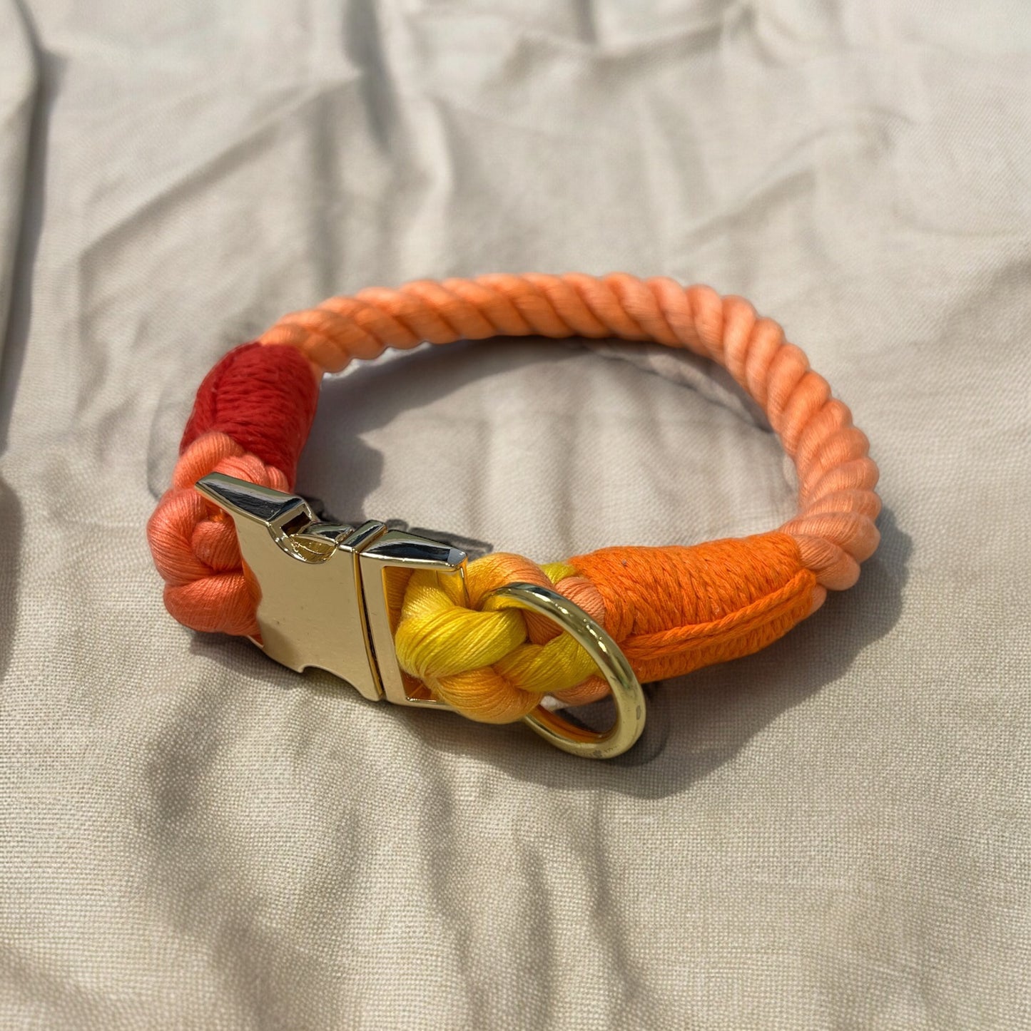 Handmade cotton rope braided pet collar