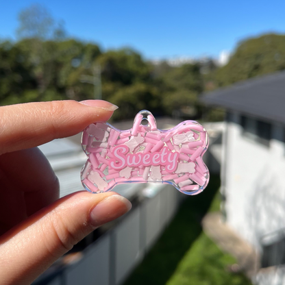 Hand-made resin tags - Candy sprinkle theme tags