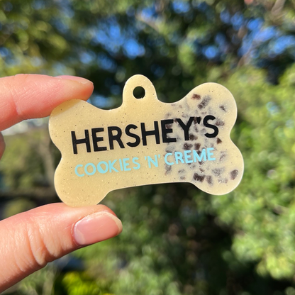 Hand-made resin tags - Hershey's chocolate