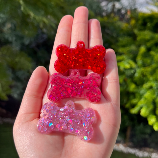 [Customise text colour and front] Hand-made resin tags - Basic glitters