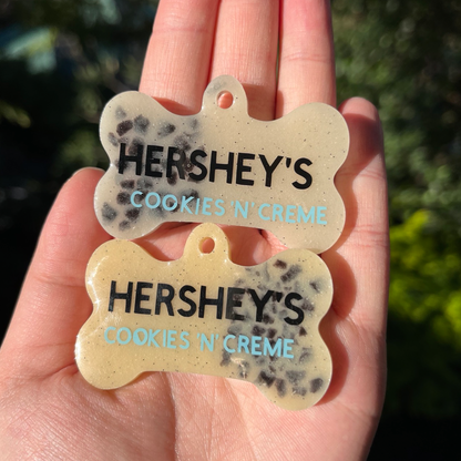 Hand-made resin tags - Hershey's chocolate