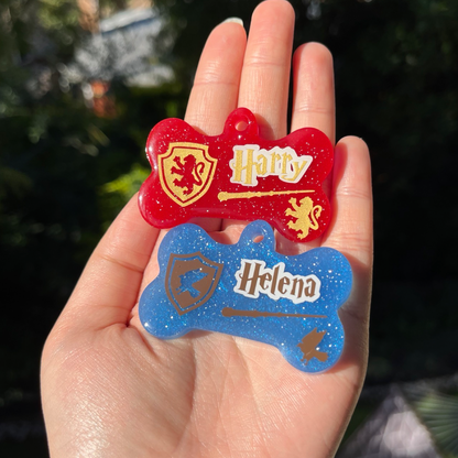 Hand-made dog resin tag - Harry potter collection