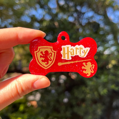 Hand-made dog resin tag - Harry potter collection