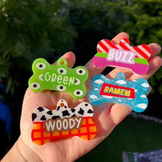 Hand-made resin tags - Toy story collection