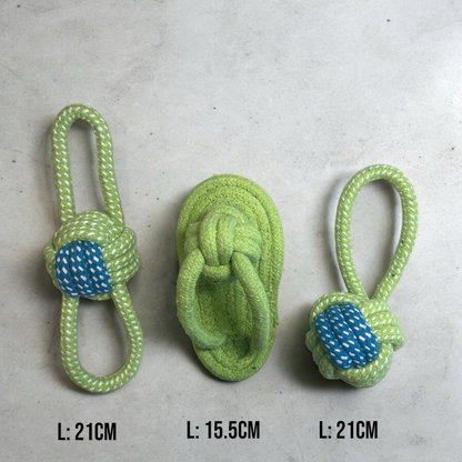 Spring series cotton knot rope pet chew toy set (8 pieces)