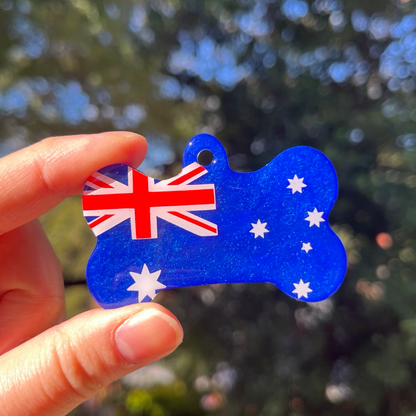 Hand-made resin tags - country flags