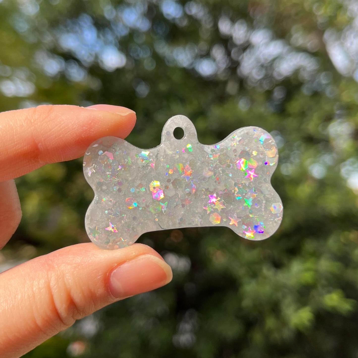 [Customise text colour and front] Hand-made resin tags - Basic glitters