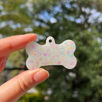 [Customise text colour and front] Hand-made resin tags - Basic glitters